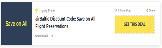airBaltic Show Coupon