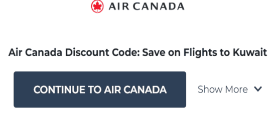 Air Canada copy code