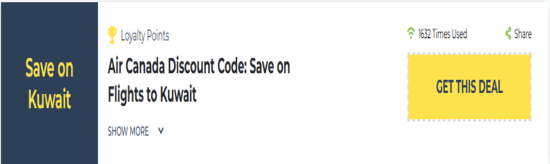 Air Canada SHOW COUPON