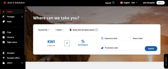 Air Canada Official Website