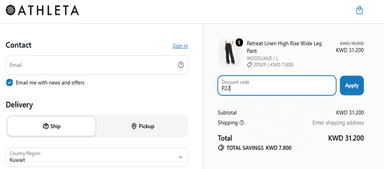 Athleta discount applied