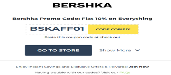Bershka Copy Promo