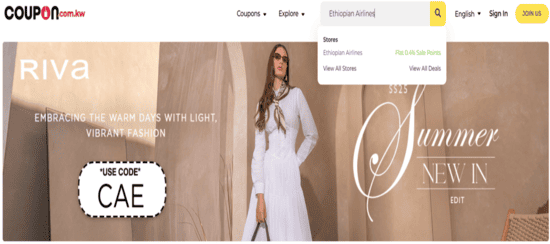 Search Ethiopian Airlines