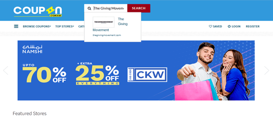 Search The Giving Movement Coupon