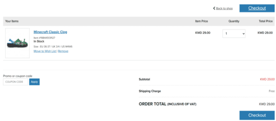 Crocs discount applied