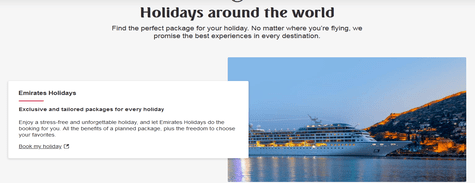 Plan Holidays with Emirates