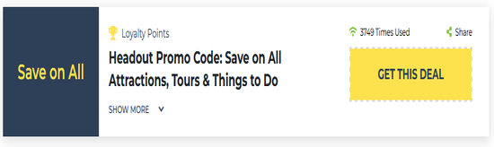 Headout Show Coupon