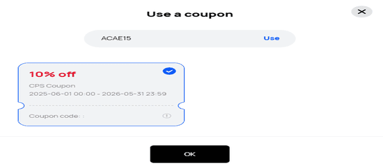 Huawei discount applied