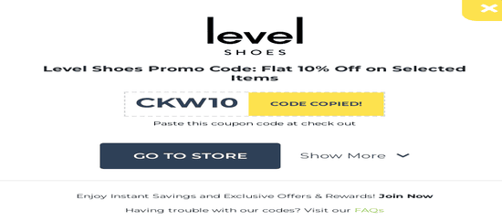 Level Shoes Copy Promo