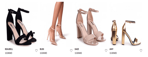 multiple heels designs that you can shop from the online store of Linzi