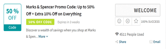 Show Marks & Spencer Code