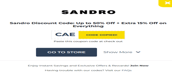 Sandro Copy Promo