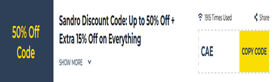Sandro Show Coupon