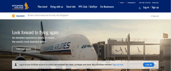 Official Website of Singapore Airlines