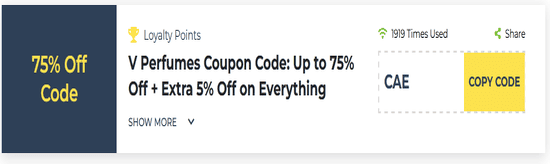 V Perfumes Show Coupon