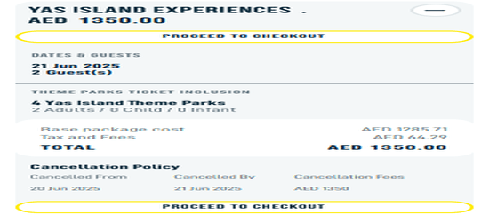 Yas Island discount applied